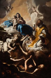 Guidobono, Madonna col Bambino, San Nicola da Tolentino e le anime del Purgatorio